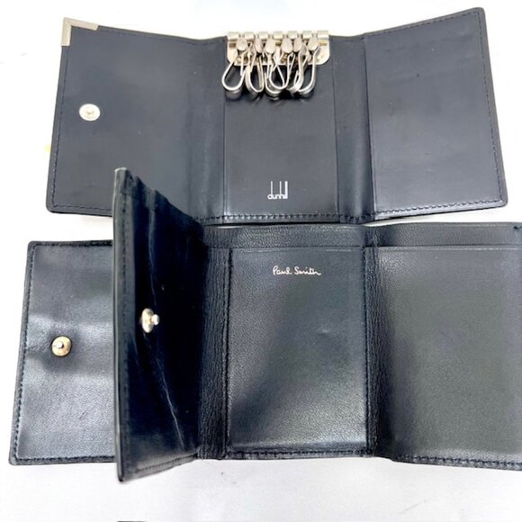 Unused  PAUL SMITH Tri-Fold Wallet Black Leather & DunHill Key Holder Black( 67) - Picture 5 of 8